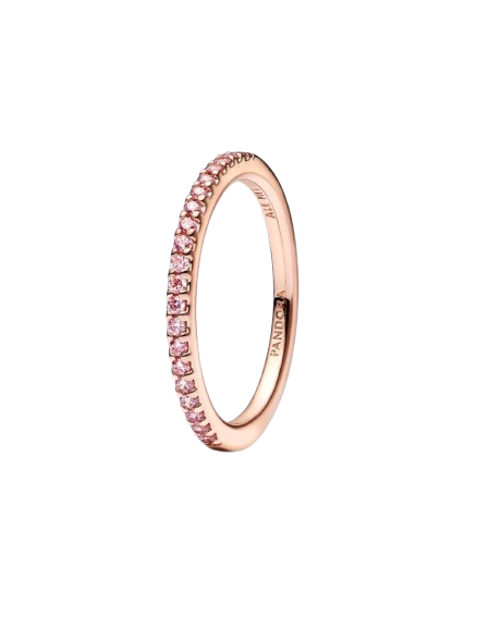 Anillo Banda rosa Brillante