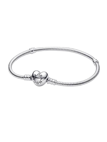 Brazalete cadena de serpiente con broche de corazón