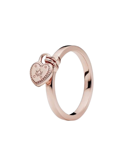 Anillo Colgante Candado de Corazón