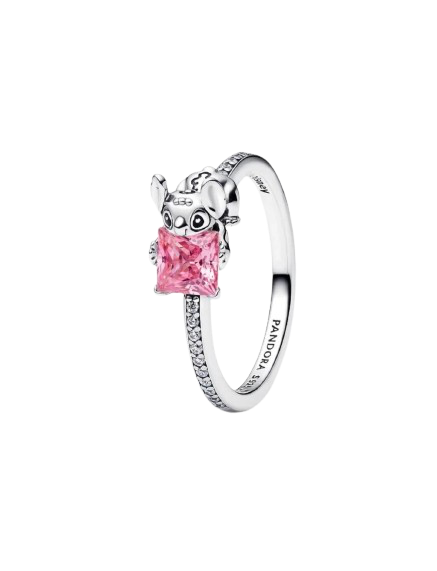 Anillo Stitch de Disney con Piedra Rosada