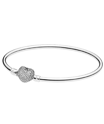 Brazalete con broche de corazón brillante