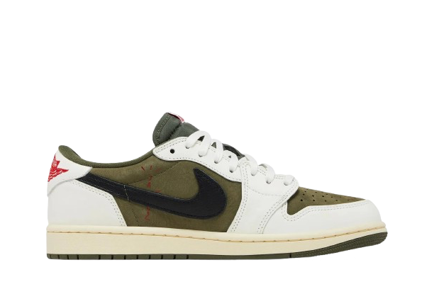 Jordan 1 Retro Low Travis Scott en verde oliva medio mujer